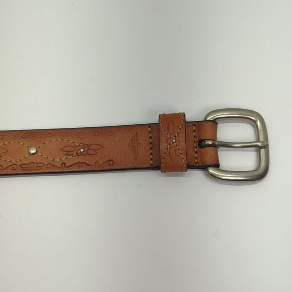 Dockers Embossed‎ Tooled Belt Stitched And Studded Belt #2228 Size Large - Picture 2 of 8